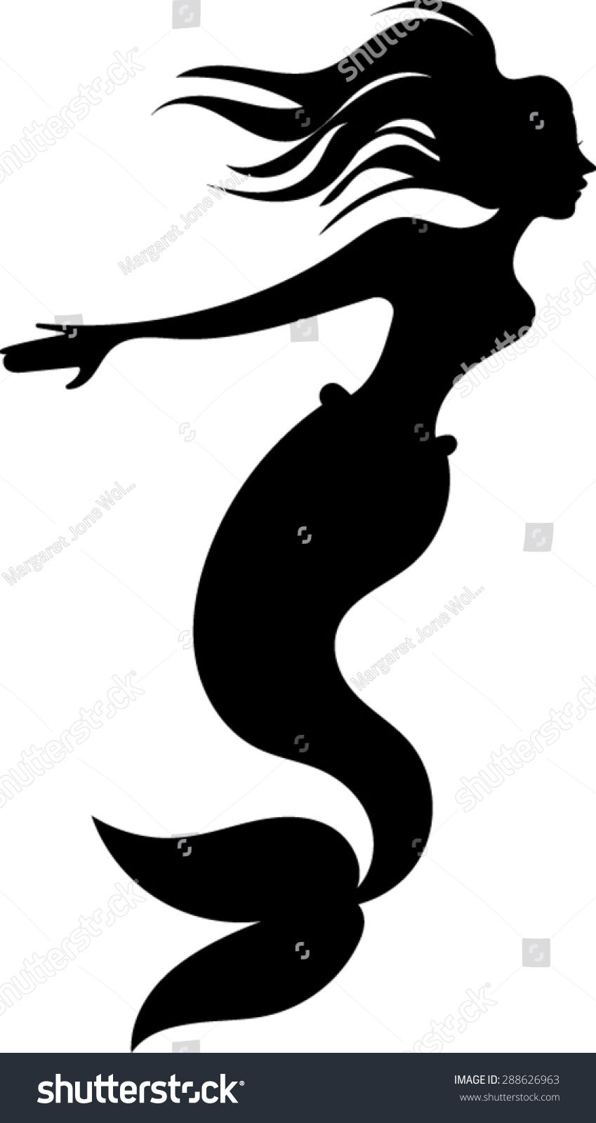 Mermaid Silhouette Vector Illustration Stock Vector 288626963 ...