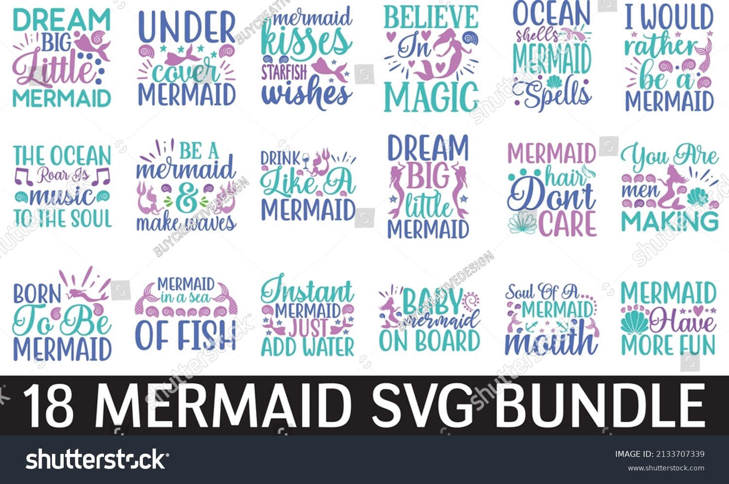 SVG of Mermaid Svg Bundle vector design svg