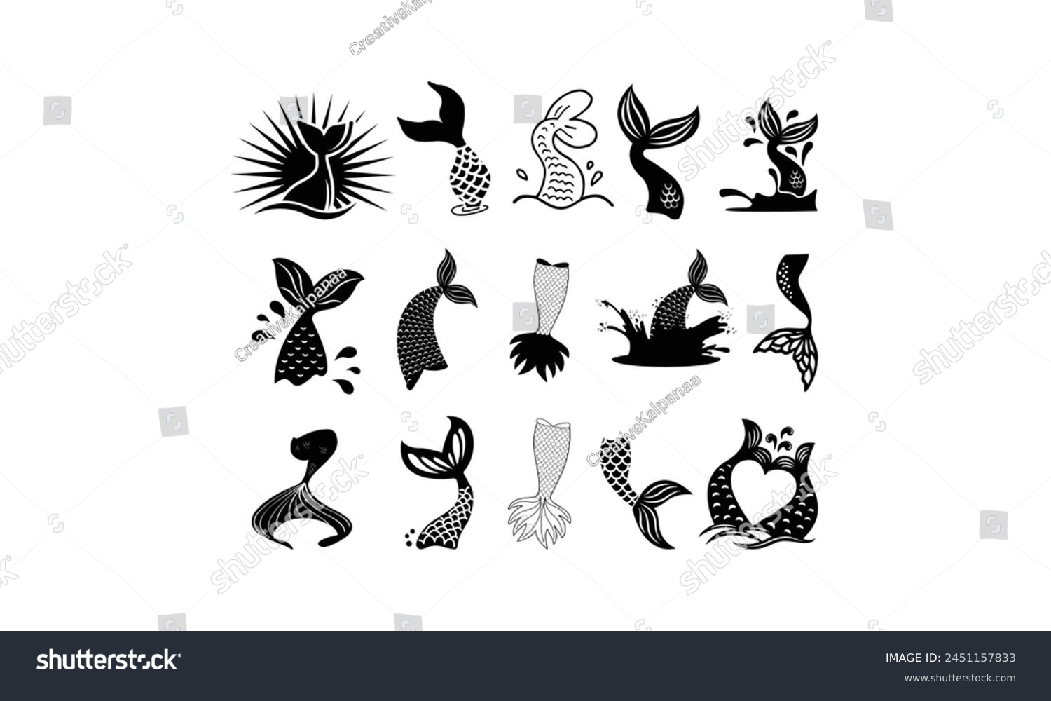 SVG of Mermaid SVG,, Silhouette, Cut File, cutting files, printable design, Clipart, svg