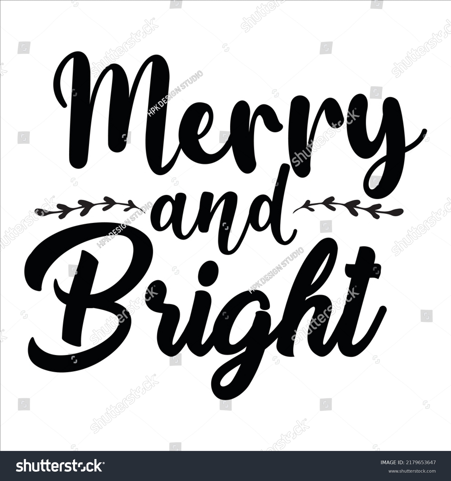 SVG of Merry And Bright New Design svg