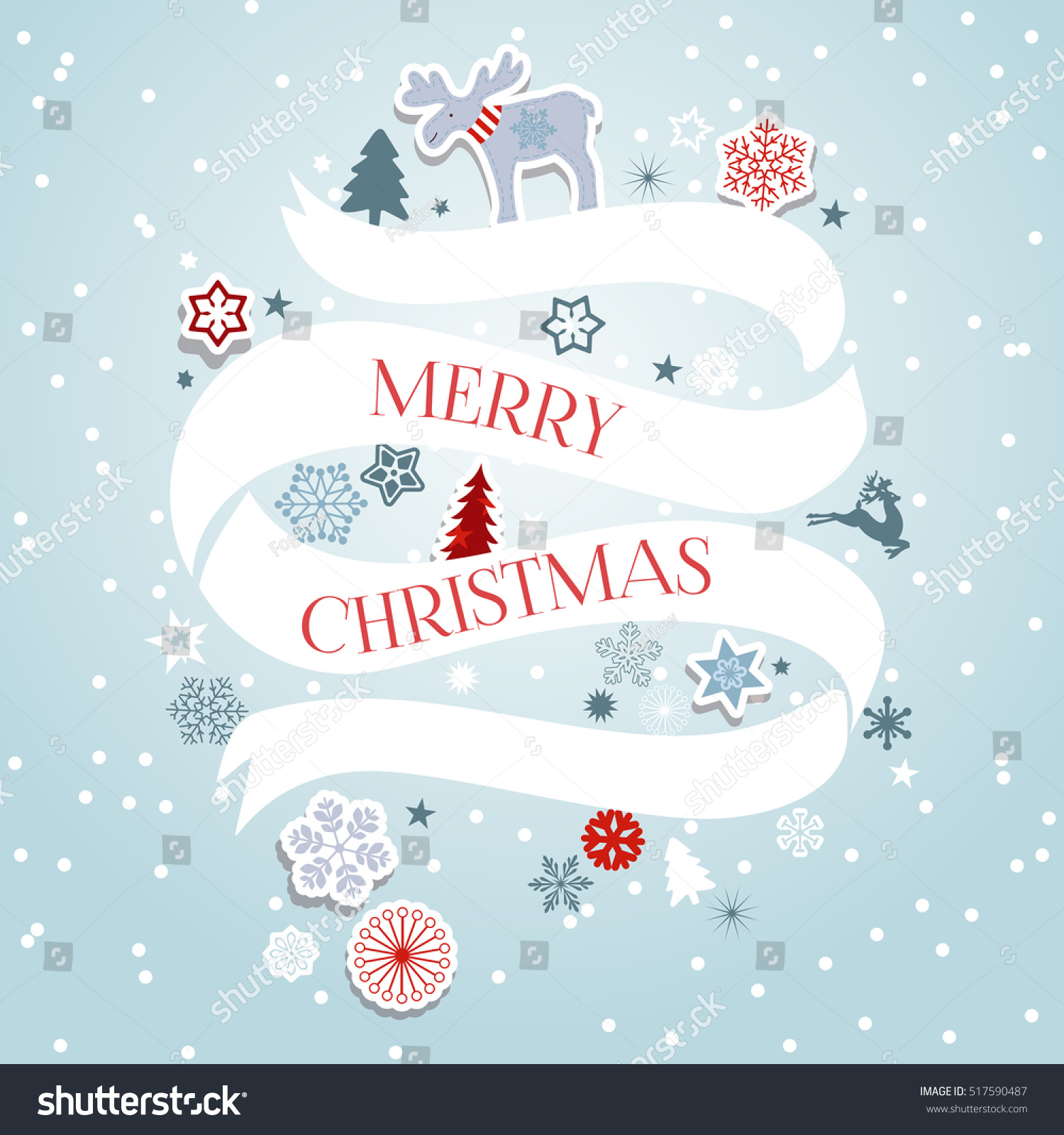 Merry Christmas Stock Vector Illustration 517590487 : Shutterstock