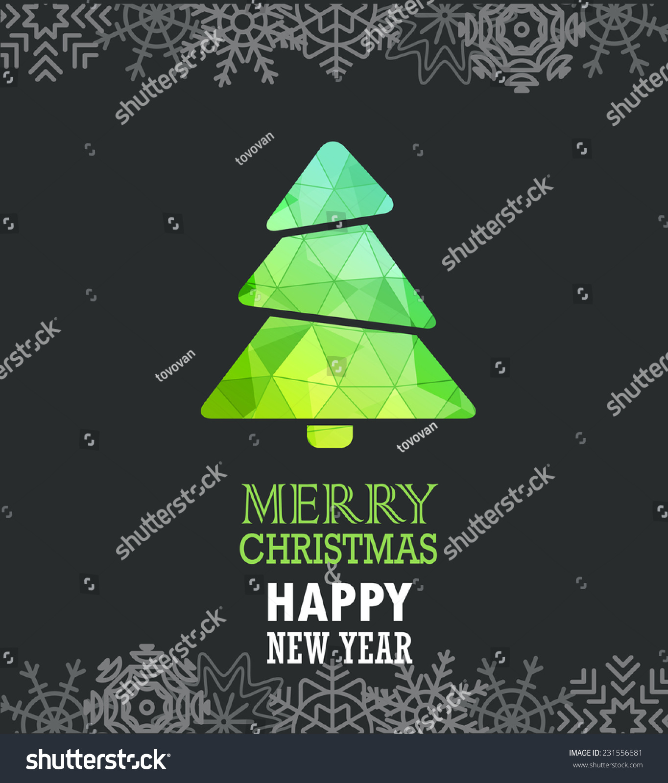 Merry Christmas And A Happy New Year Greeting Card Stock Vector