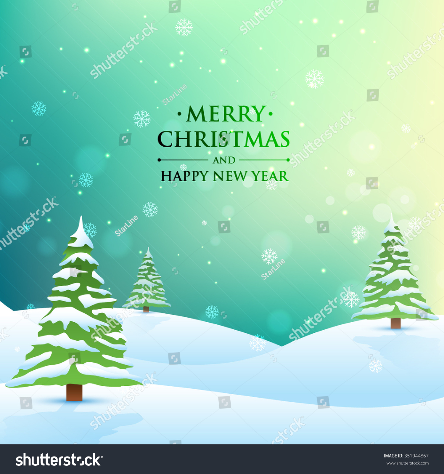 Merry Christmas And Happy New Year Stock Vector Illustration 351944867 : Shutterstock