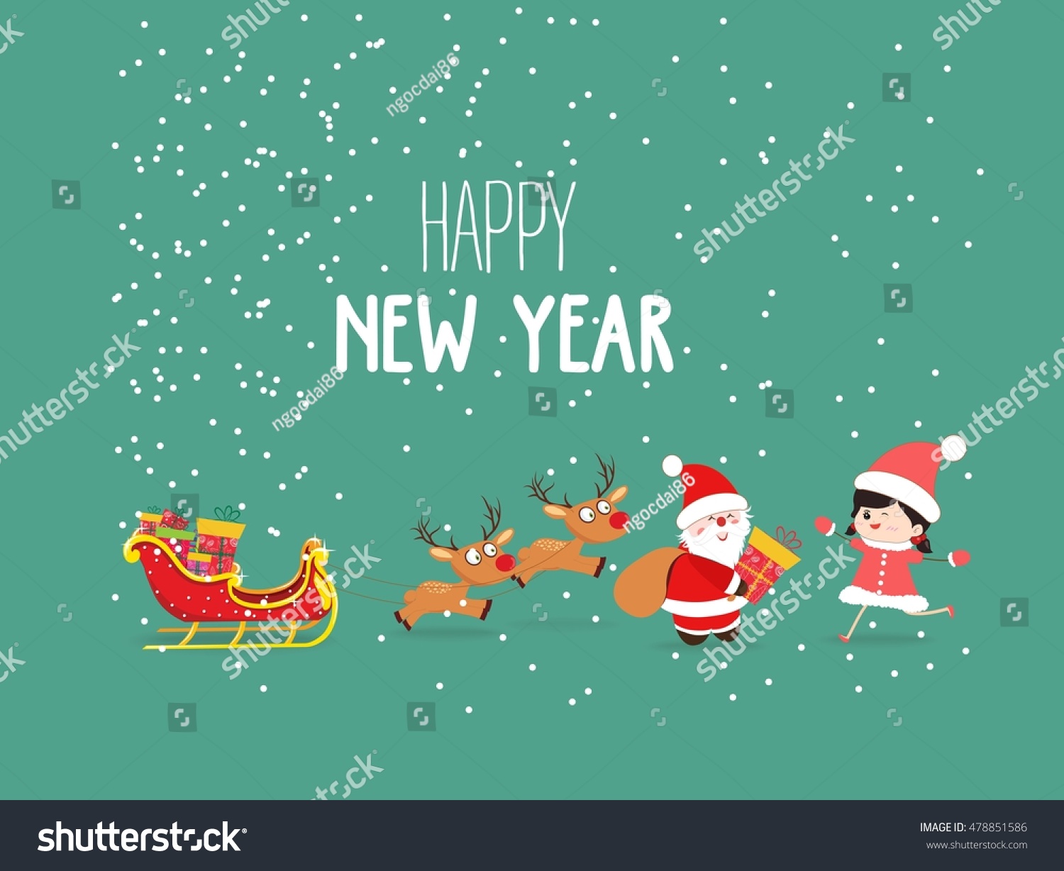 Merry Christmas And Happy New Year Background Stock Vector Illustration