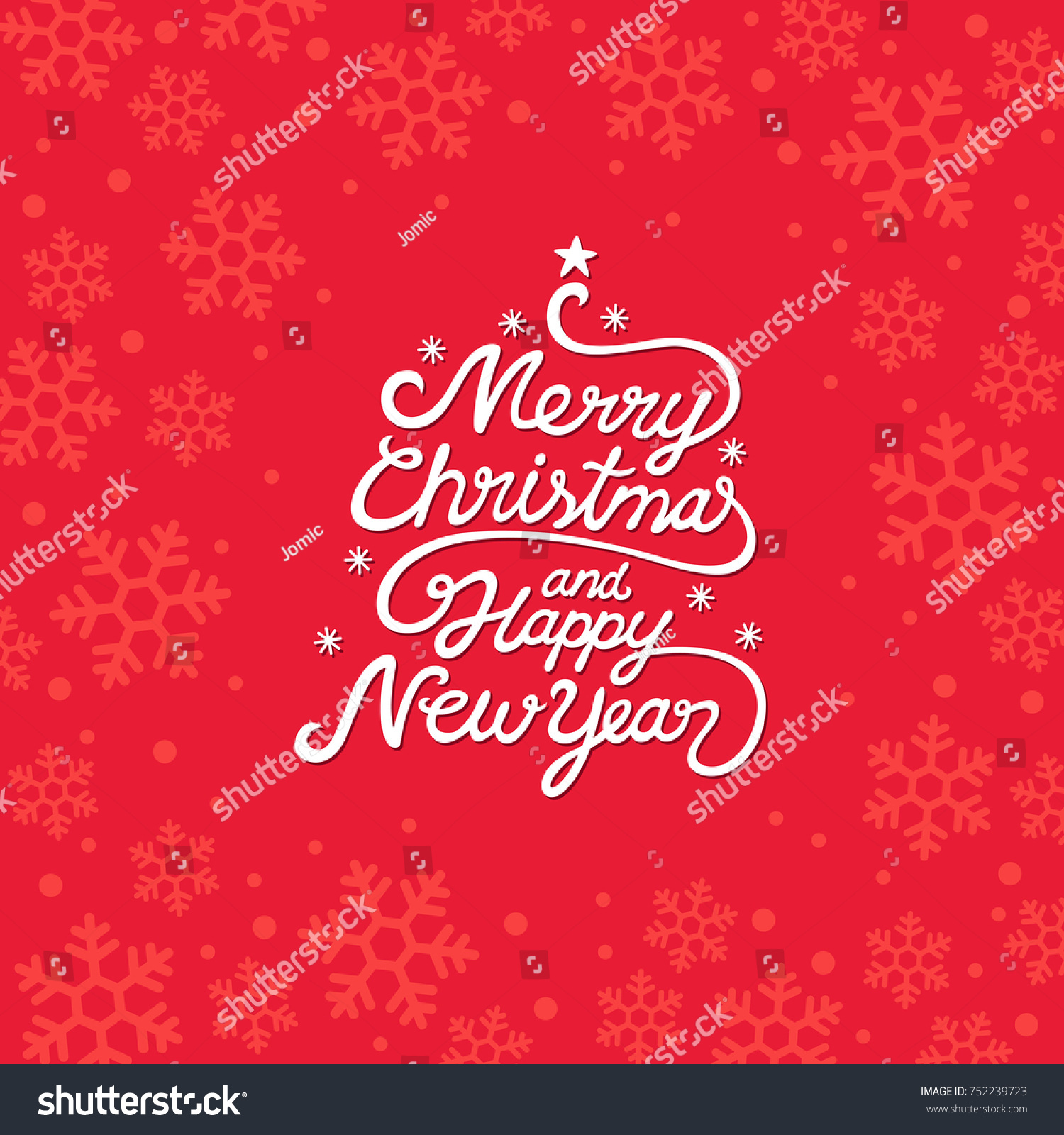 Merry Christmas Happy New Year Calligraphy Stock Vector (Royalty Free ...