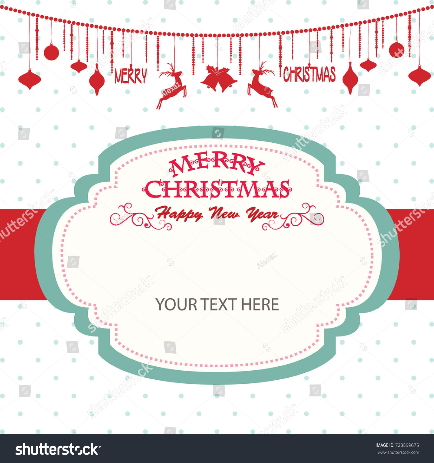 Merry Christmas Happy New Year Cardchristmas Stock Vector 728899675 Shutterstock Merry Tags Template