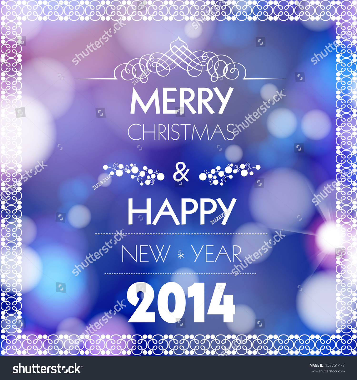 Merry Christmas Happy New Year Card Stock Vector Royalty Free