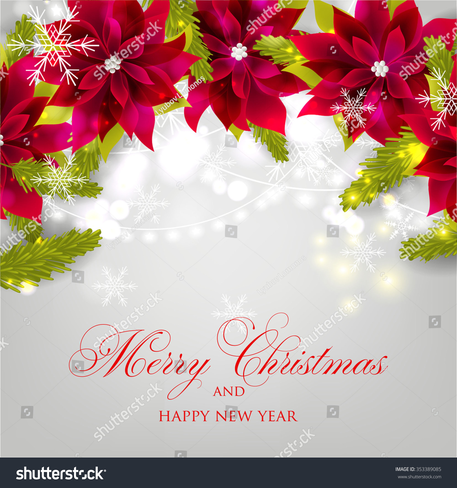 merry christmas happy new year card stock vector (royalty