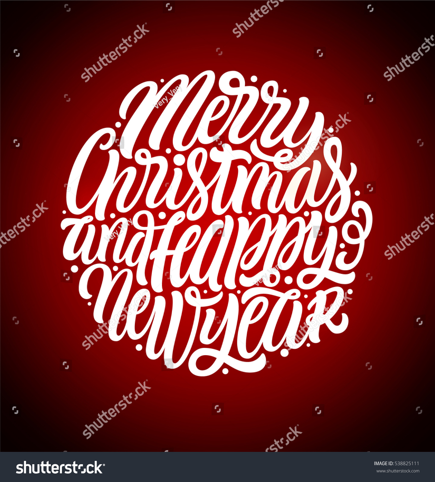 Merry Christmas And Happy New Year. Custom Typography Design For Prints, Posters, Greeting Cards