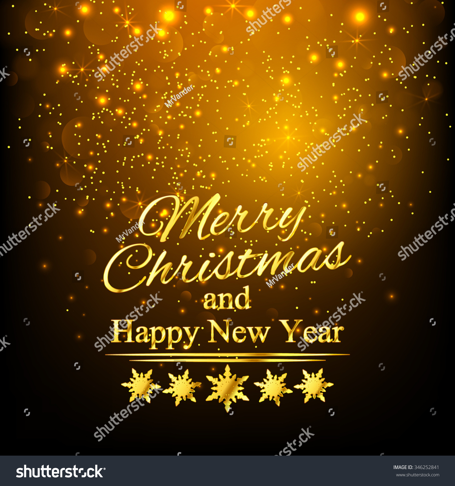 Merry Christmas Happy New Year Greeting Stock Vector (Royalty Free) 346252841