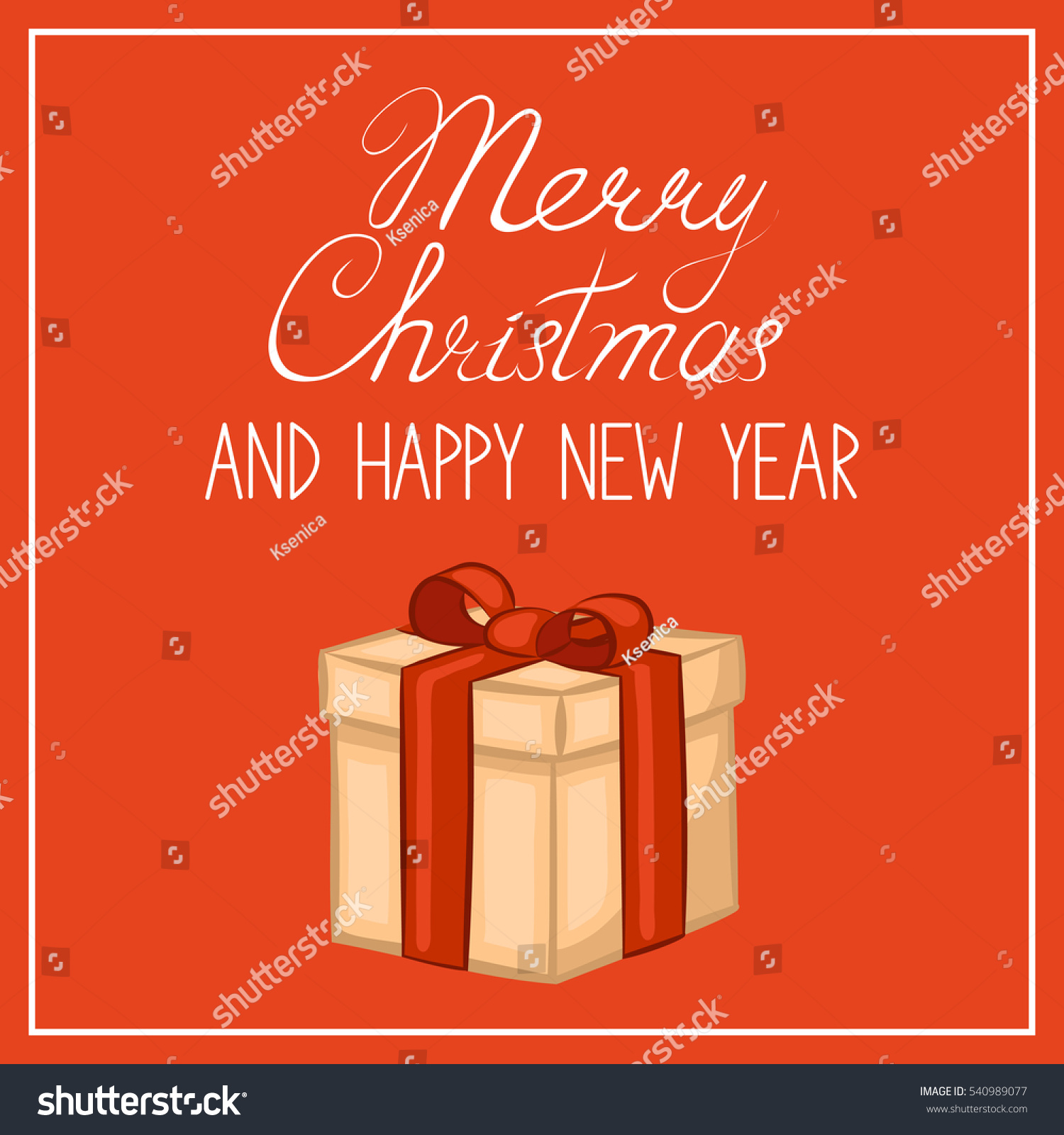 Merry Christmas and happy new year greeting card poster Text and t box with