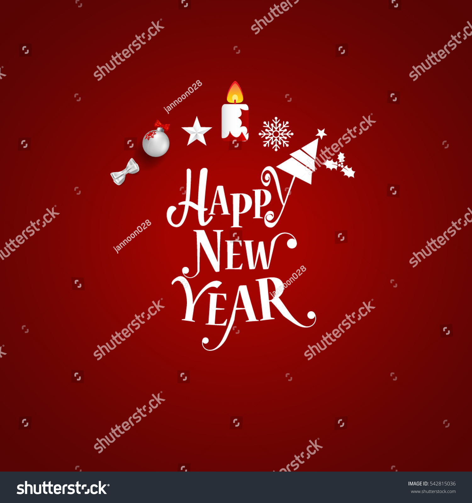 Merry Christmas And Happy New Year Greeting Card, Vector Illustration. - 542815036 : Shutterstock