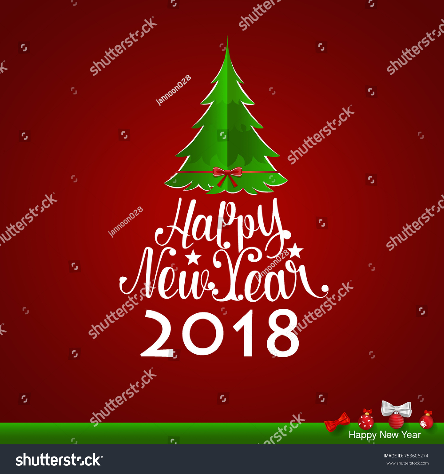 Merry Christmas Happy New Year Greeting Stock Vector (Royalty Free