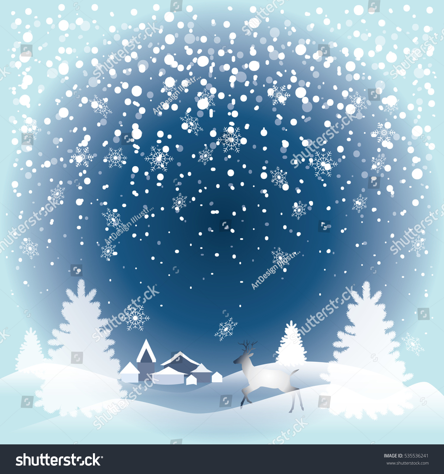 Merry Christmas Happy New Year Greeting Stock Vector 535536241 ...