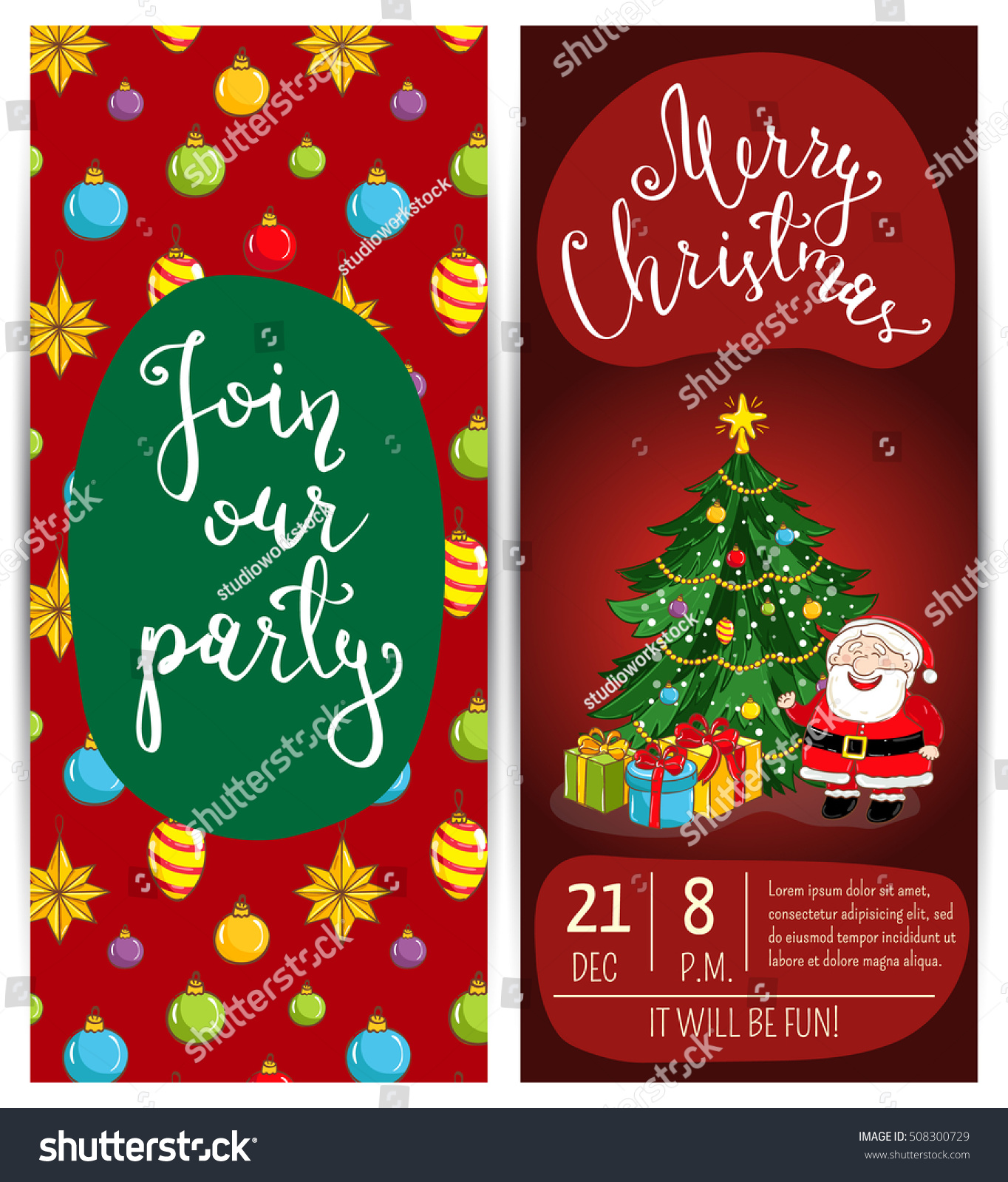 Eat Drink Be Merry Christmas Holiday Party Card Holiday