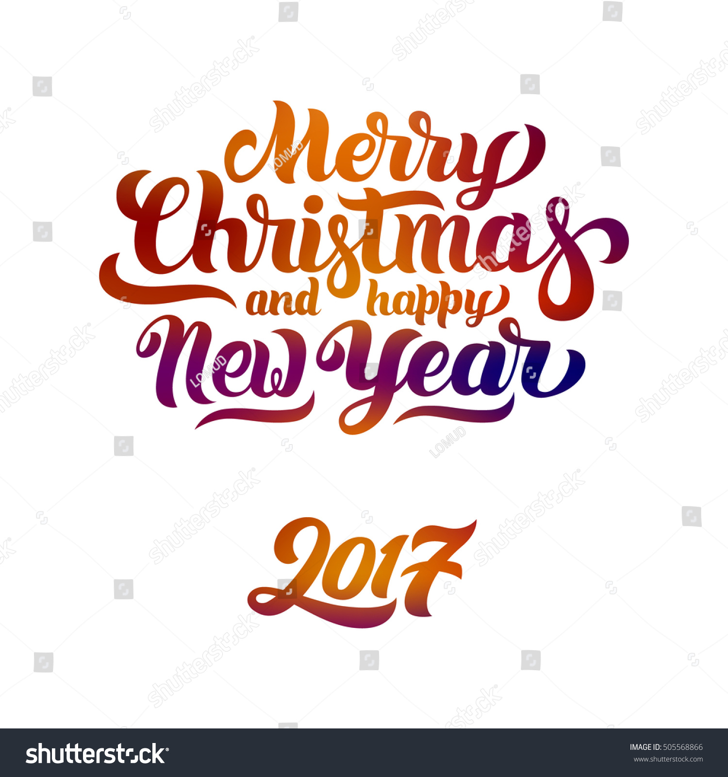 Merry Christmas Happy New Year 2017 Stock Vector 505568866 - Shutterstock