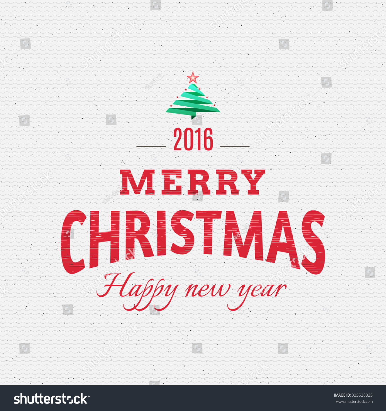 Merry Christmas Happy New Year 2016 Stock Vector 335538035 - Shutterstock