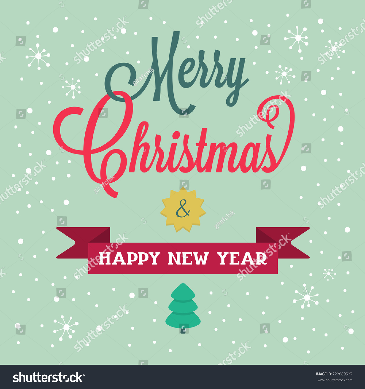 Merry Christmas and Happy New Year poster design