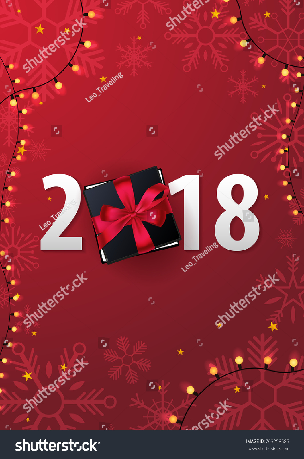 Merry Christmas Happy New Year Poster Stock Vector (Royalty Free) 763258585 | Shutterstock