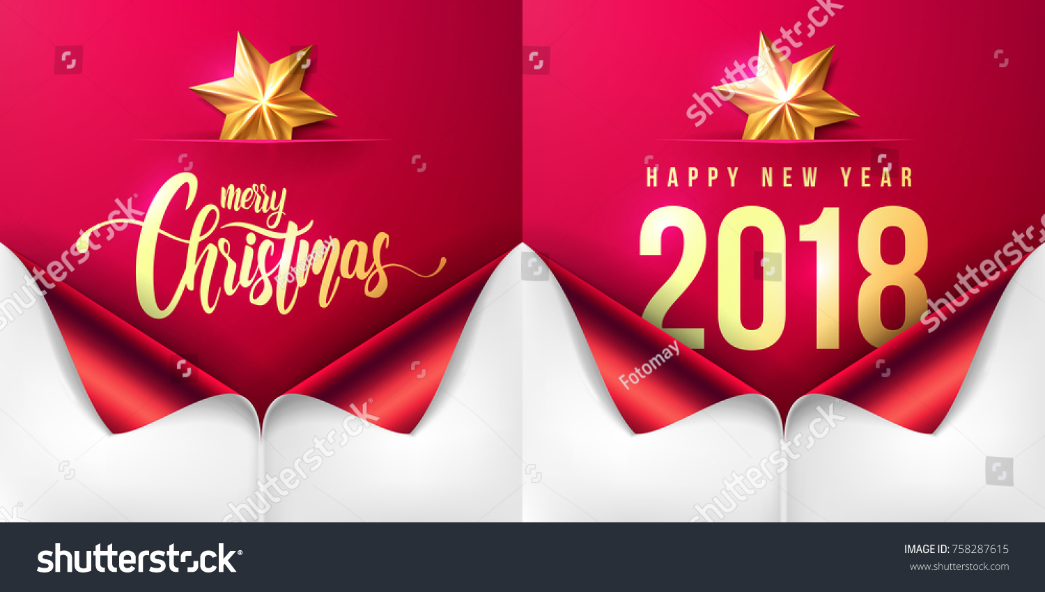 merry christmas and happy new year template