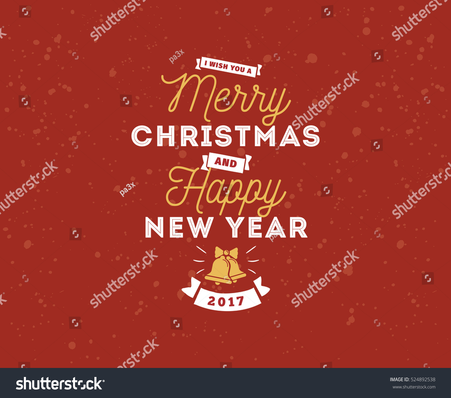 Merry Christmas Happy New Year Text Stock Vector 524892538 - Shutterstock