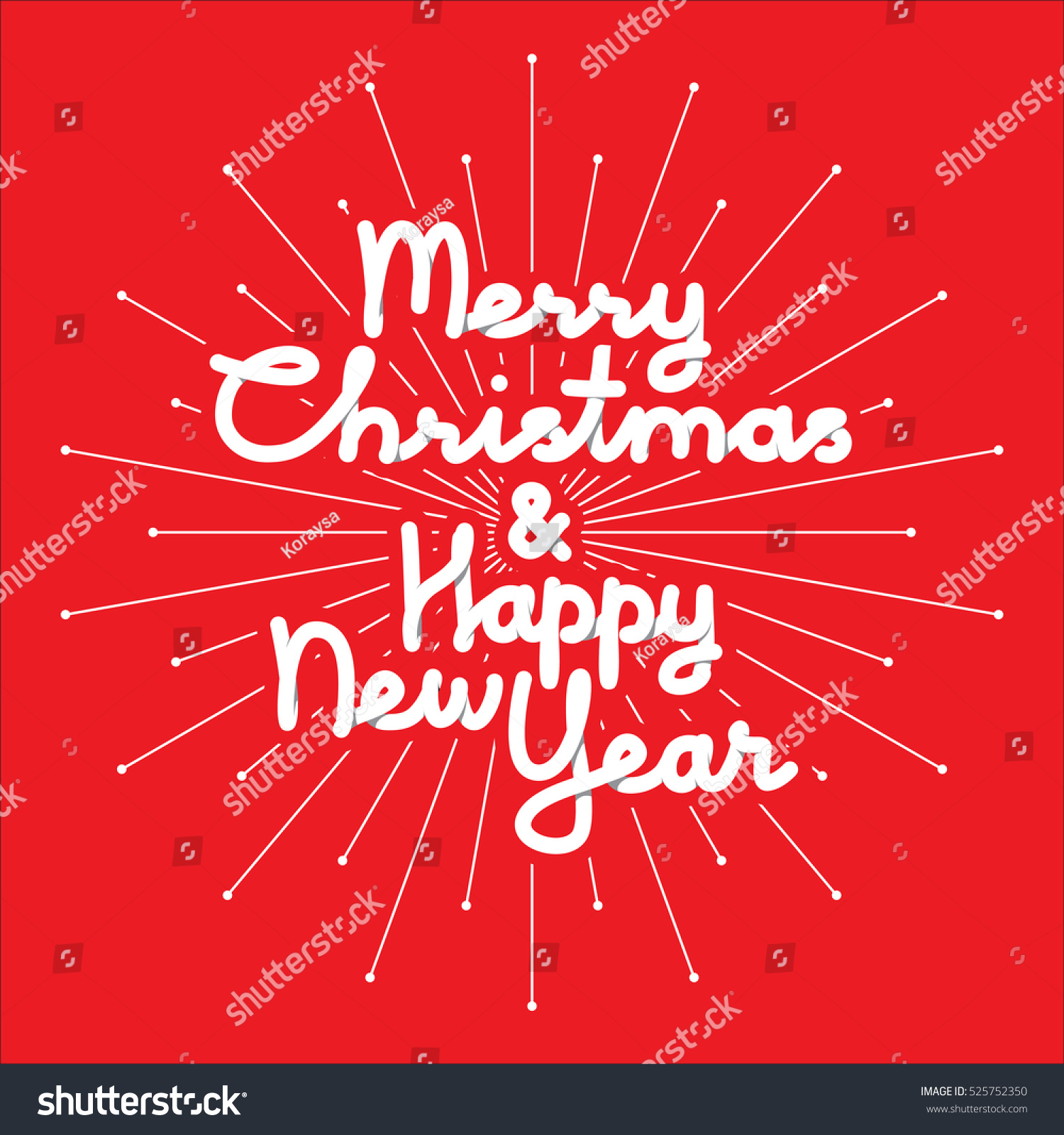 Merry Christmas Happy New Year Type Stock Vector (Royalty Free) 525752350