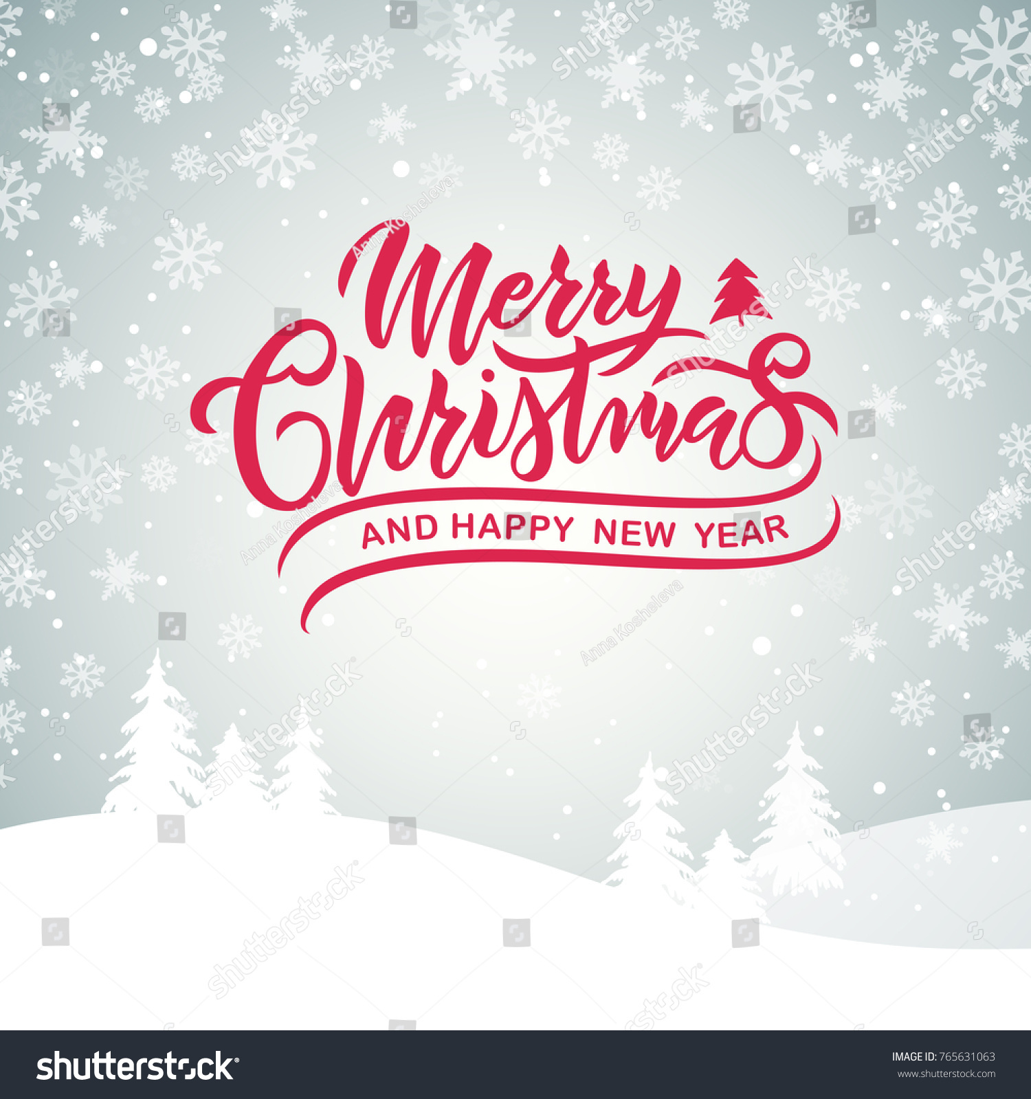 Merry Christmas Happy New Year Typography Stock Vector 765631063 - Shutterstock