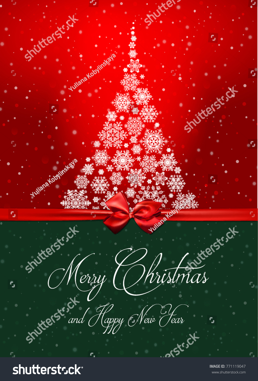 Merry Christmas Happy New Year Typography Stock Vector 771119047