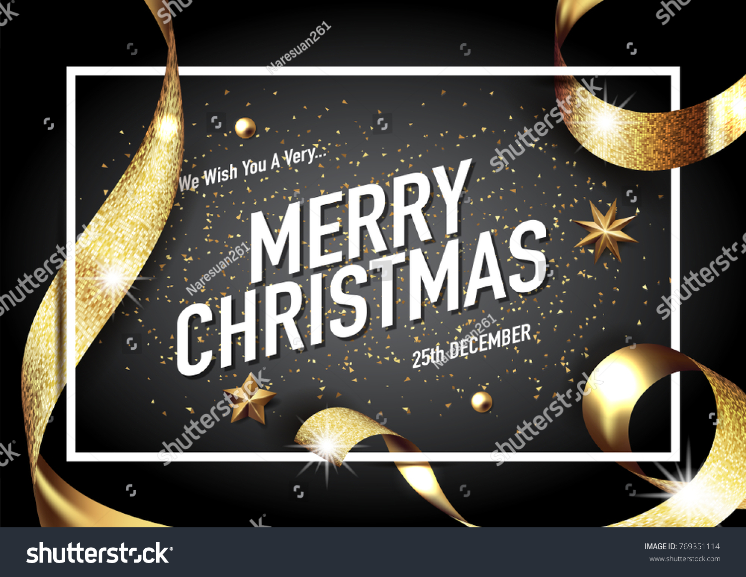 Merry Christmas Happy New Year 2018 Stock Vector (Royalty Free) 769351114