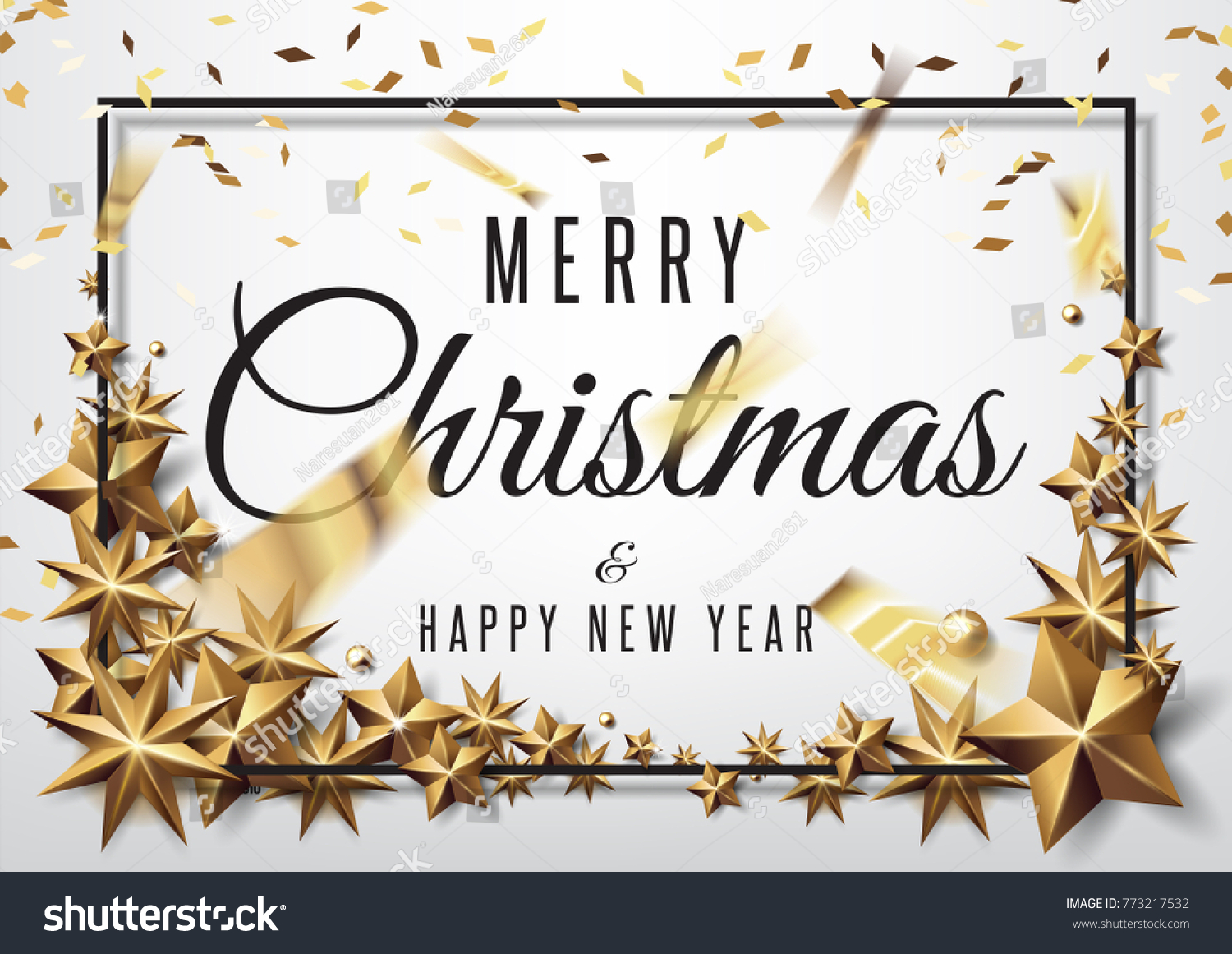 Merry Christmas Happy New Year 2018 Stock Vector 773217532 - Shutterstock