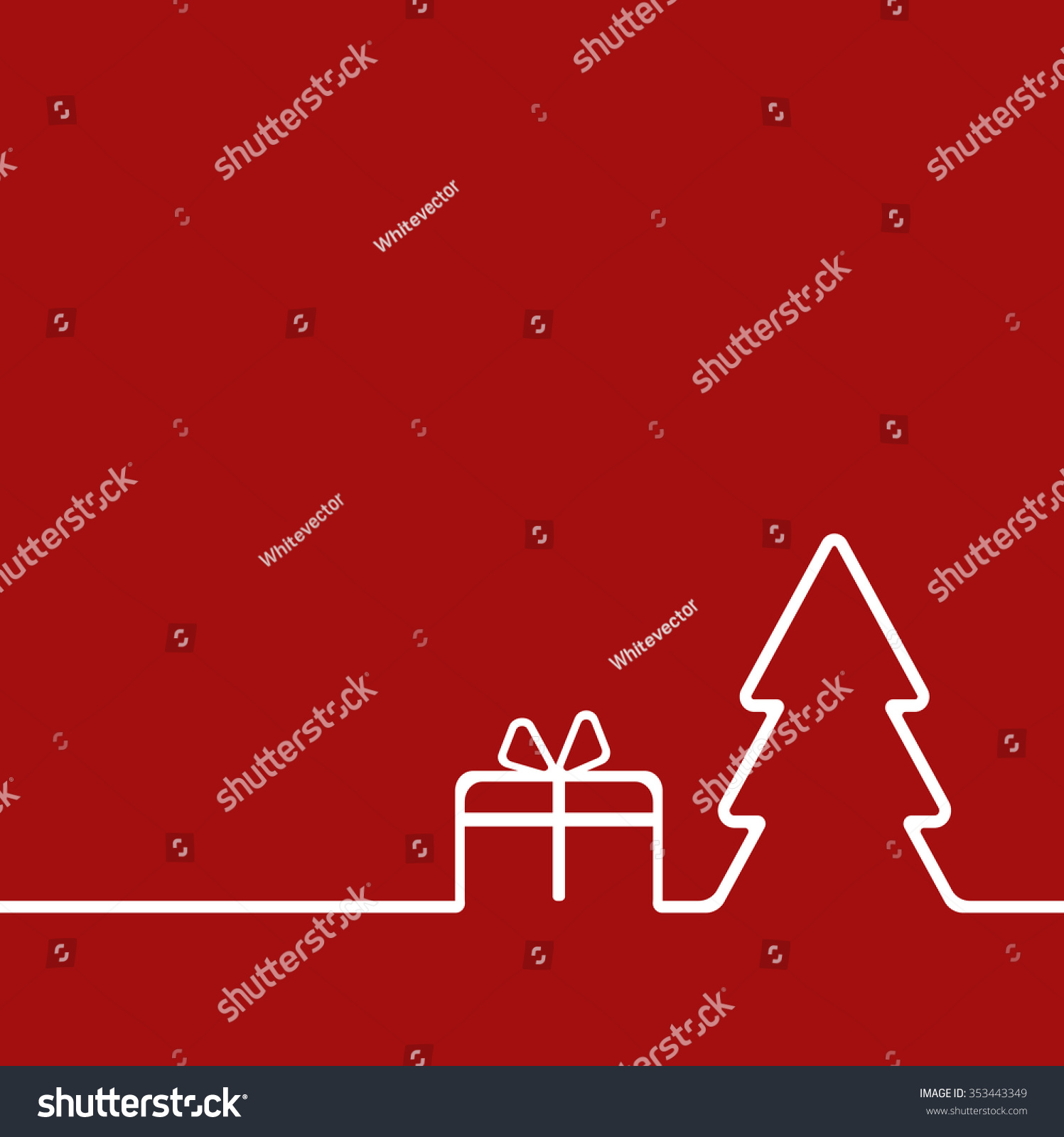 Merry Christmas Background Christmas Tree Gift Stock Vector 353443349 - Shutterstock