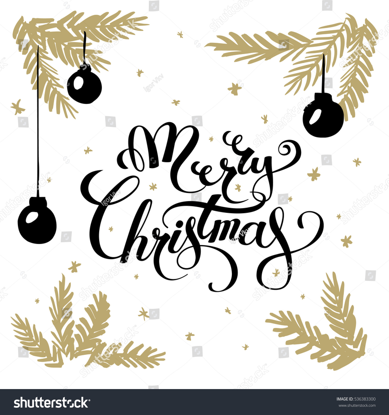 Merry Christmas Banner Vector Illustration Stock Vector 536383300 - Shutterstock