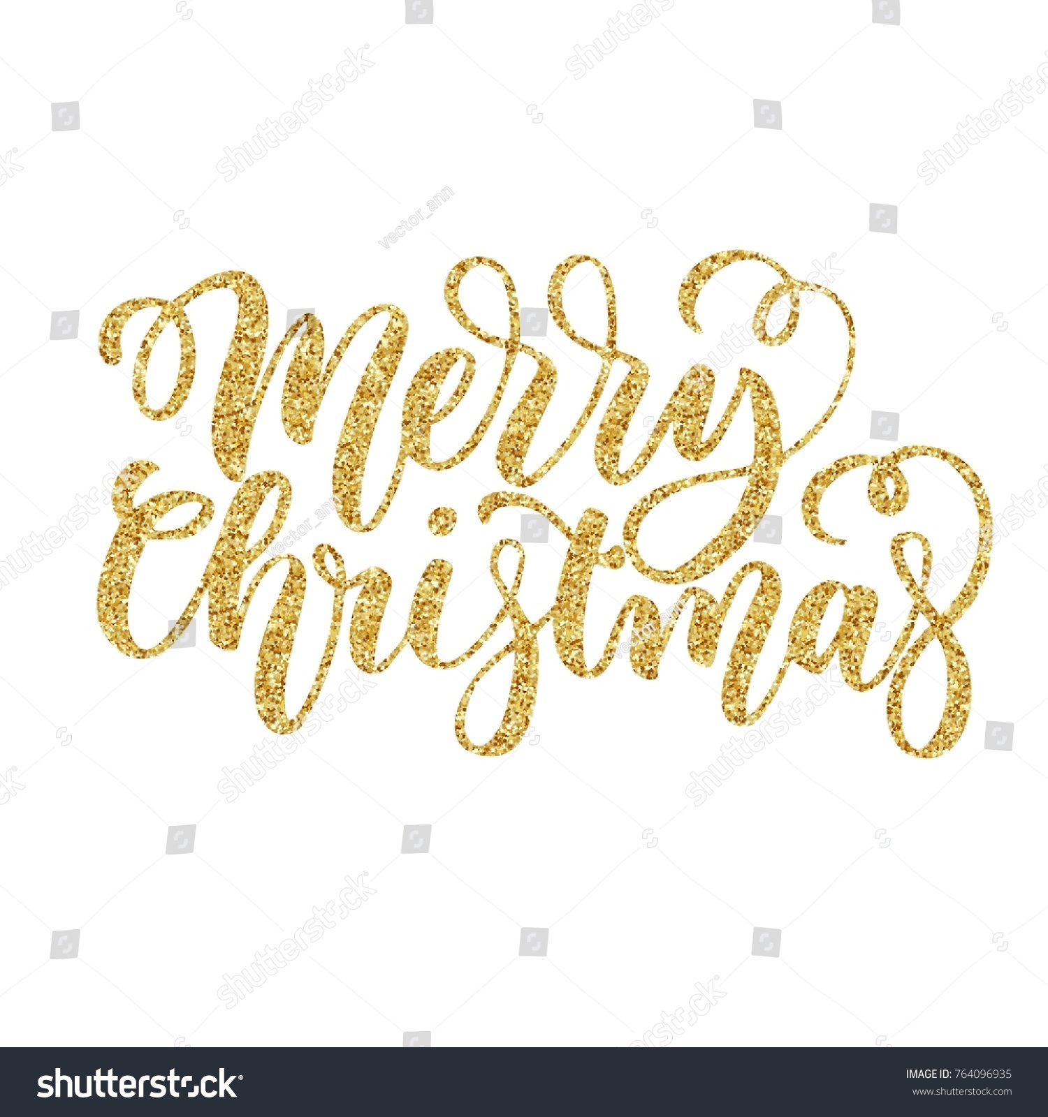 Merry Christmas Brush Fancy Hand Lettering Stock Vector (Royalty Free ...