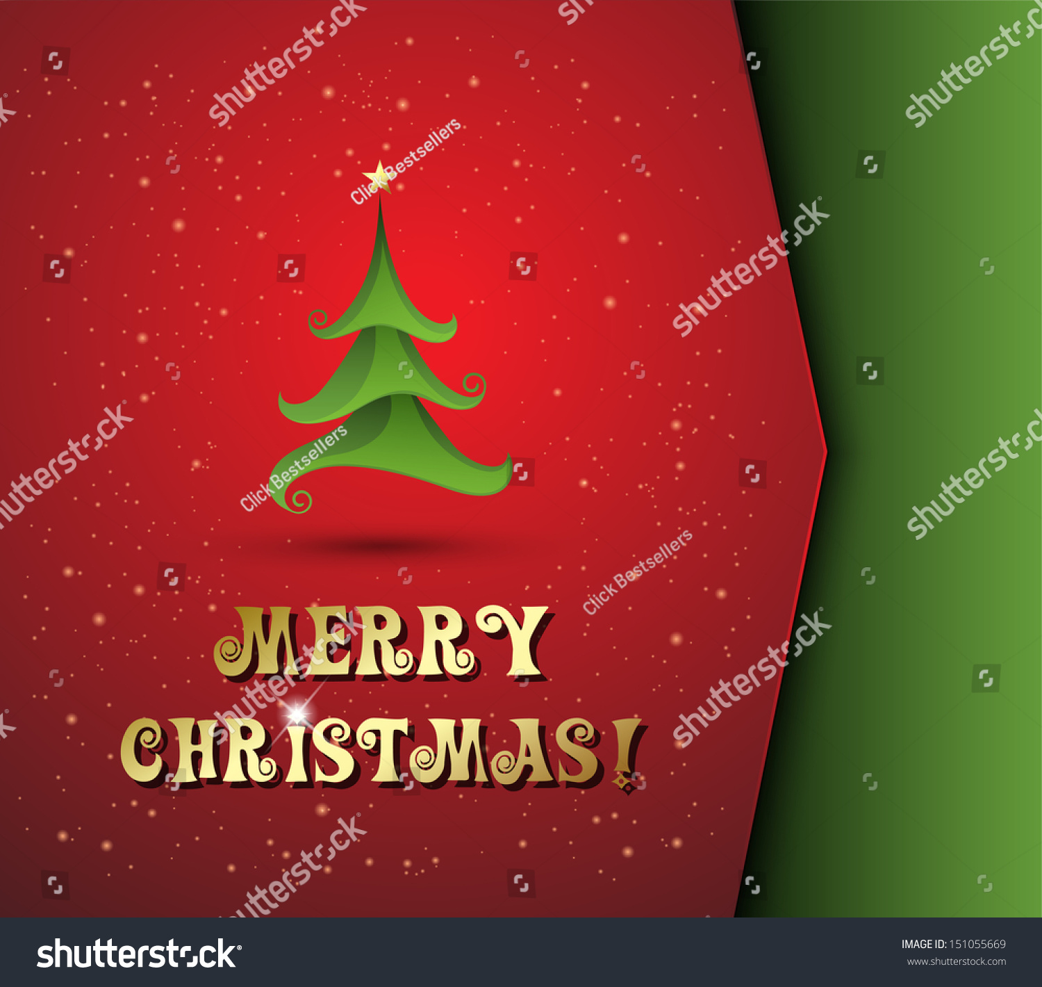 Merry Christmas Card Stock Vector Illustration 151055669 : Shutterstock