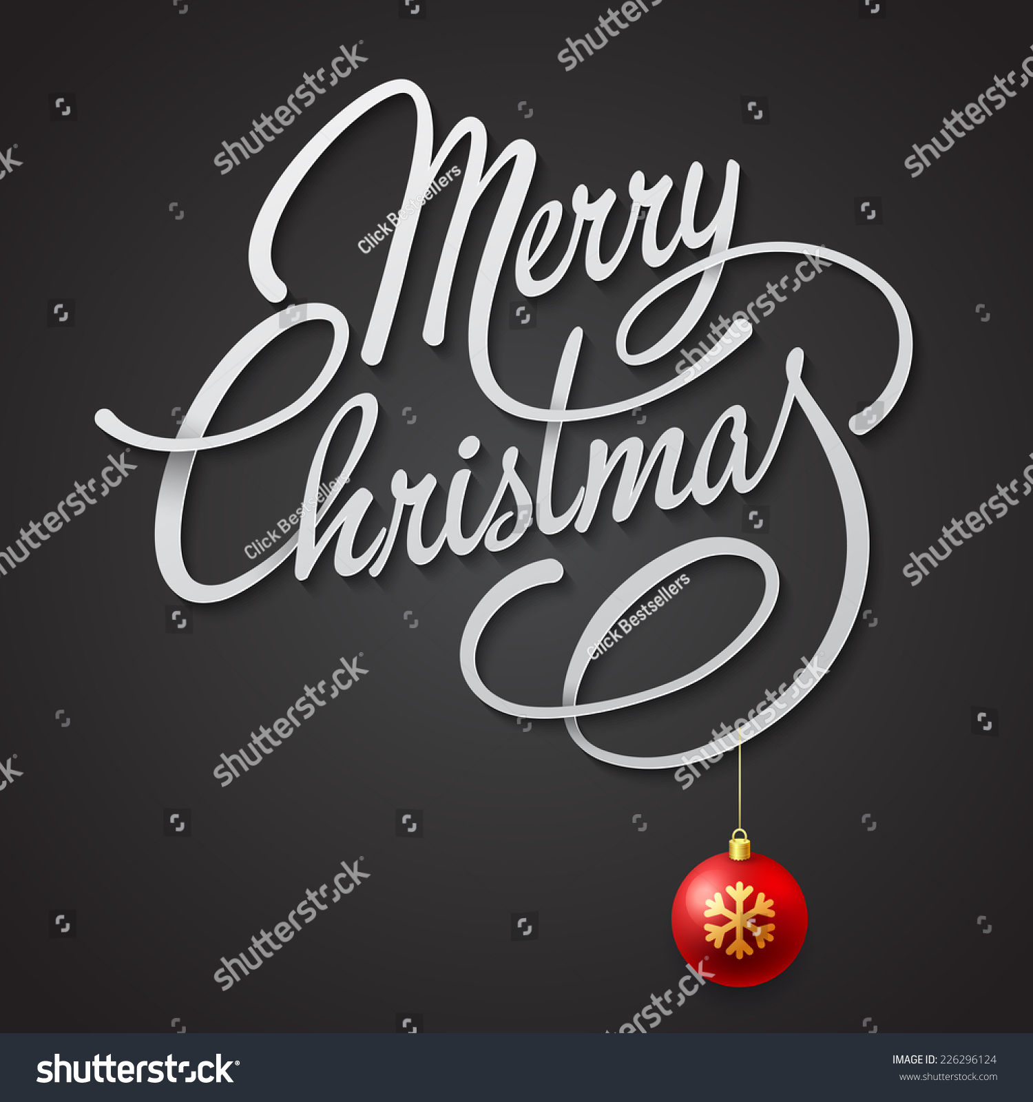 Merry Christmas Card Stock Vector Illustration 226296124 : Shutterstock