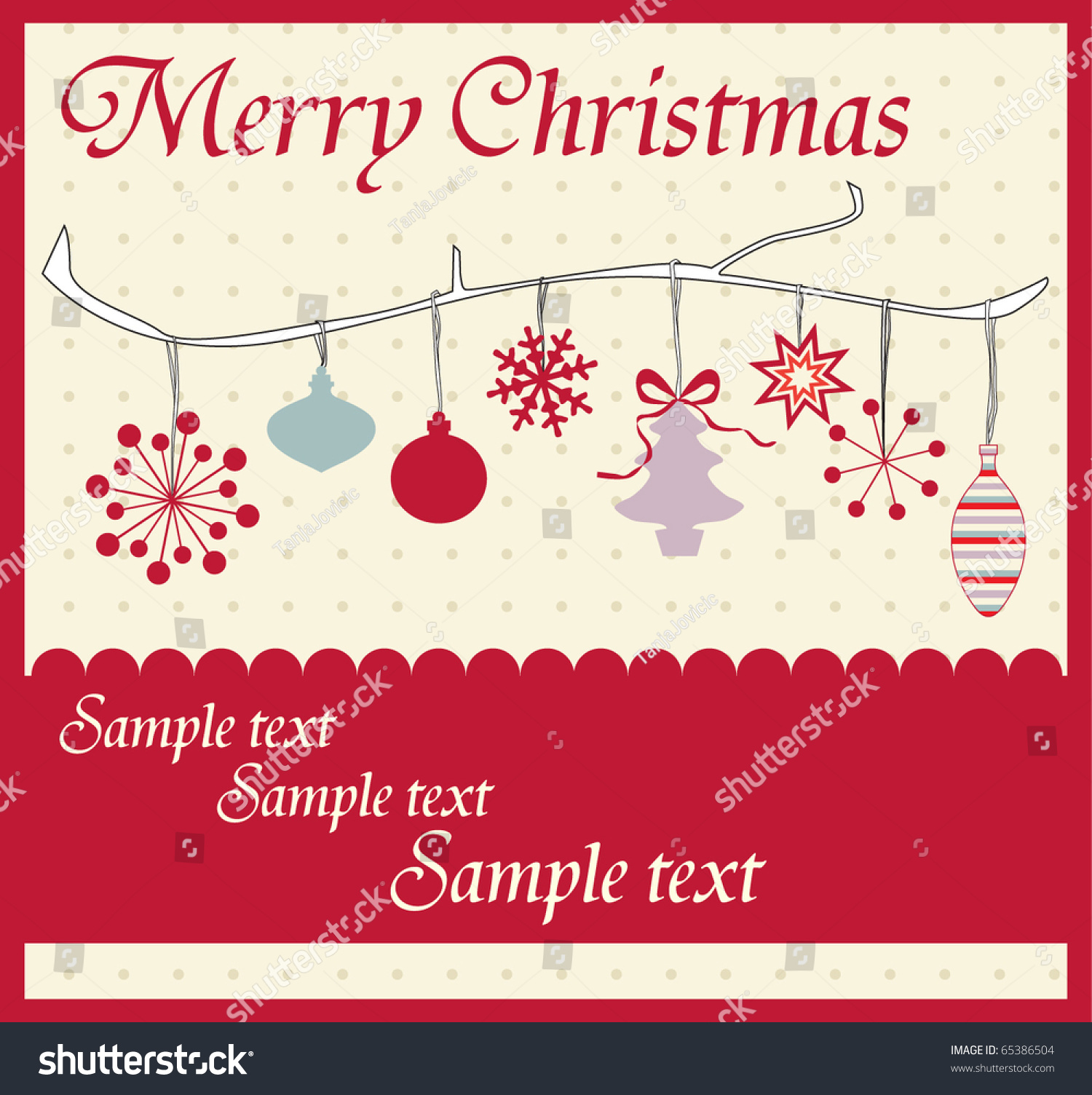 Merry Christmas Card Stock Vector Illustration 65386504 : Shutterstock