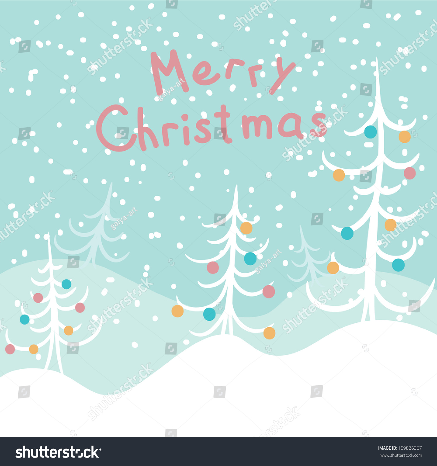 Download Merry Christmas Card Cute Cartoon Christmas Stock Vector Royalty Free 159826367 PSD Mockup Templates