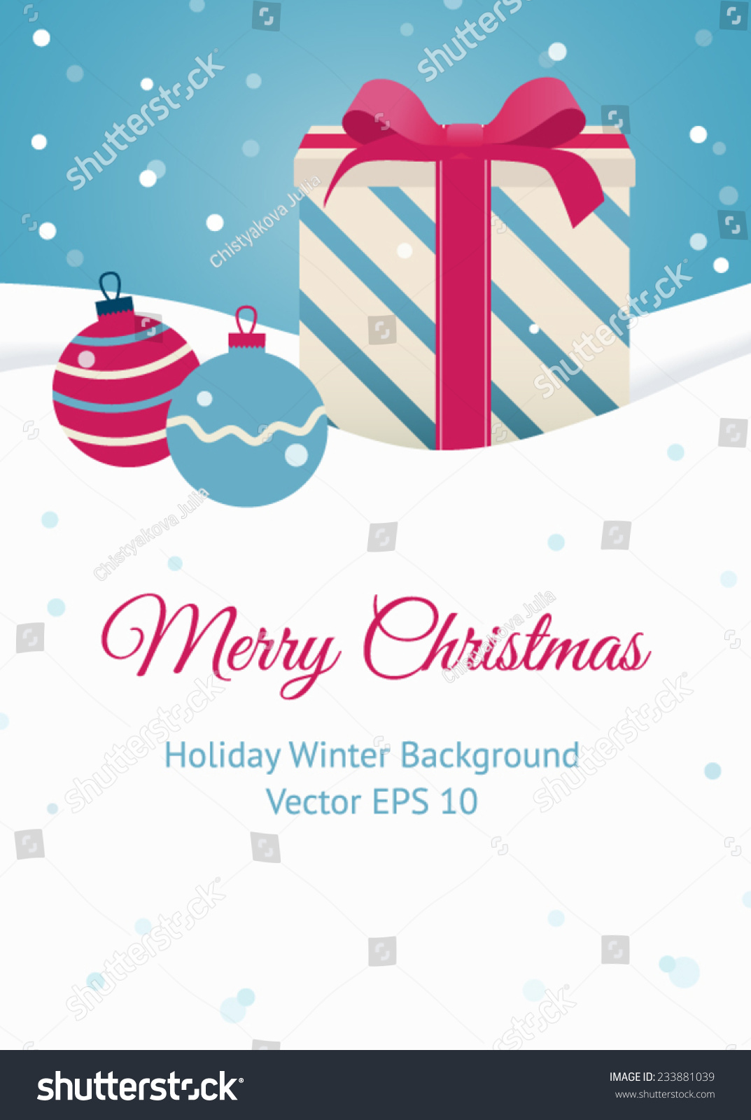 Merry Christmas Card. Holiday Background Stock Vector Illustration 233881039 : Shutterstock