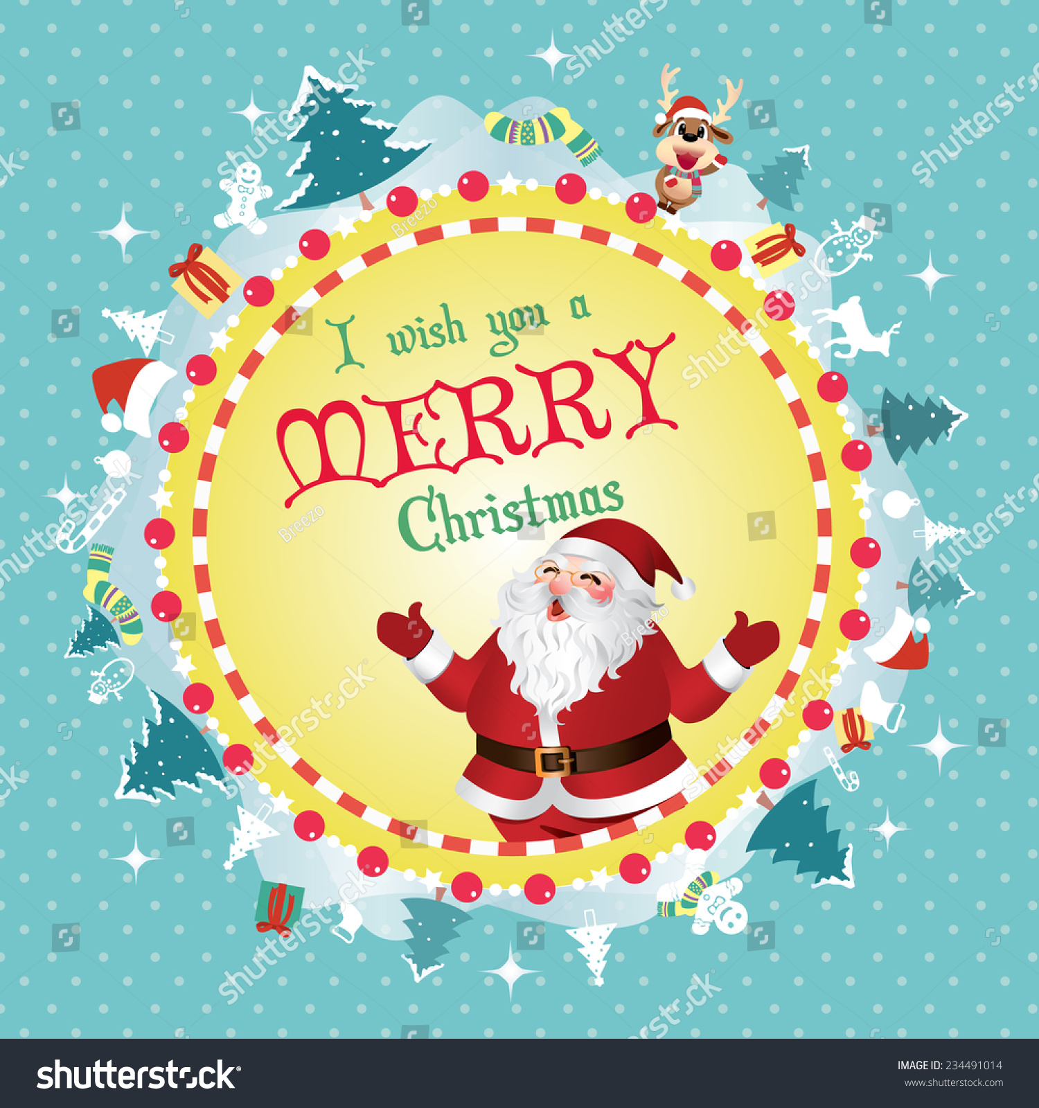 stock vector merry christmas card vector