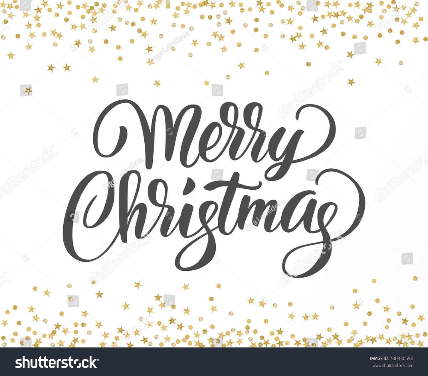 Merry Christmas Card Hand Written Lettering Stock Vector (Royalty Free ...