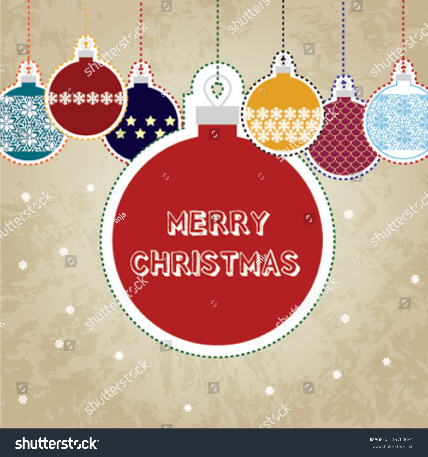 Merry Christmas Christmas Ornaments - Vector Background/Illustration