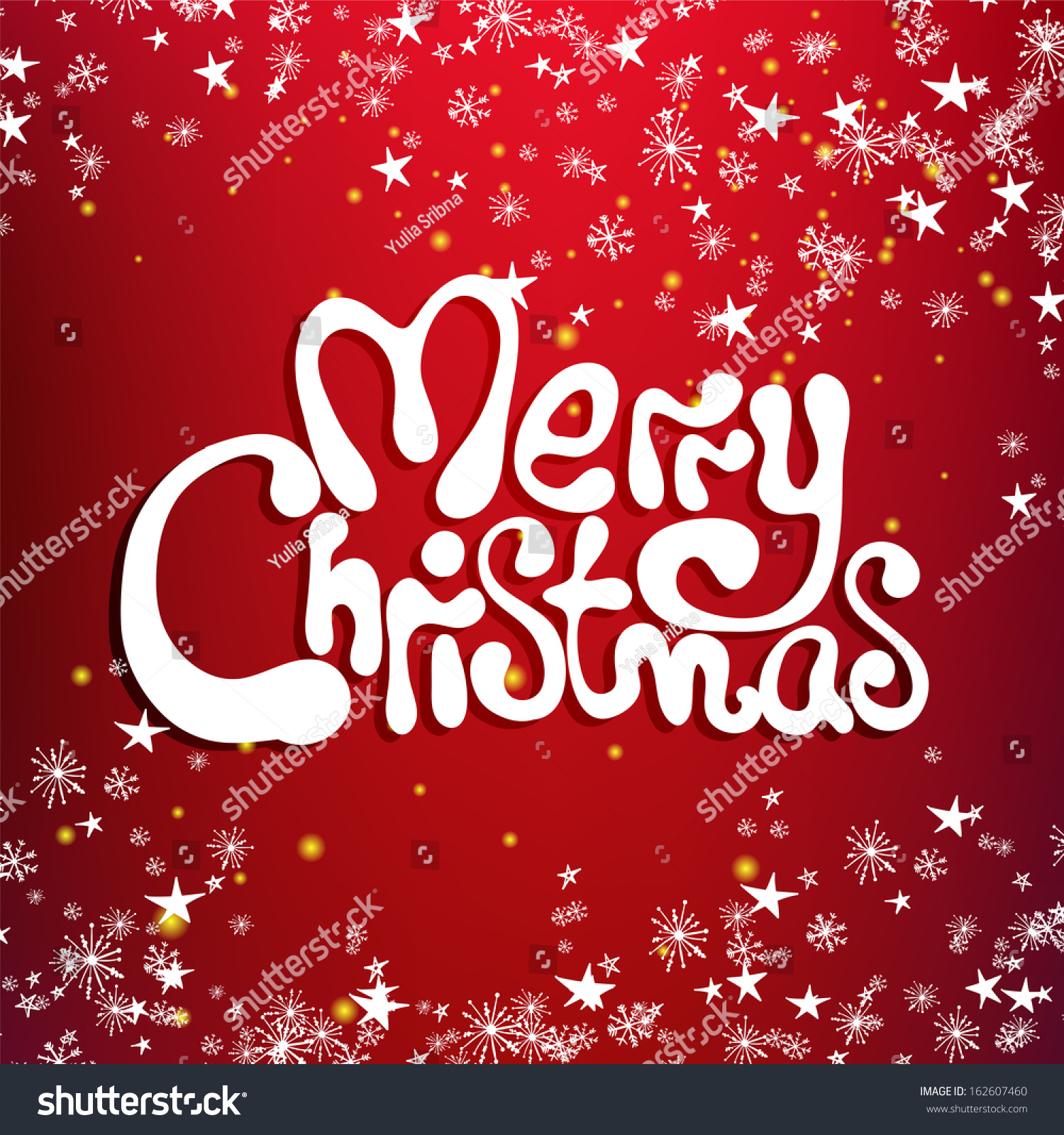 Merry Christmas Congratulation Text Card Stock Vector 162607460 ...