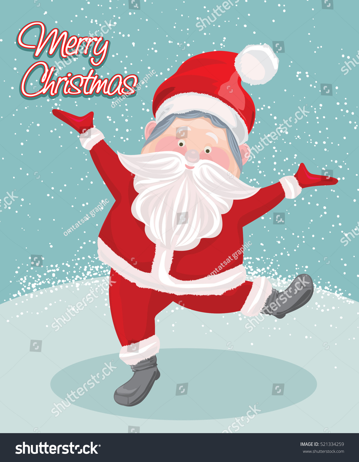 Merry Christmas Dancing Santa Stock Vector (Royalty Free) 521334259