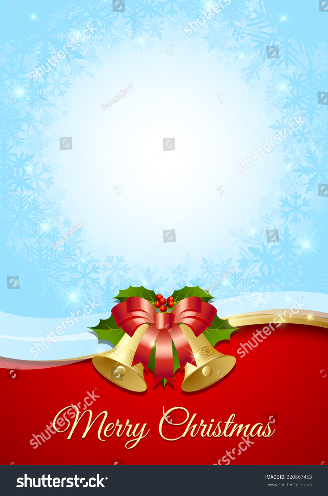 merry-christmas-document-template-traditional-bells-stock-vector