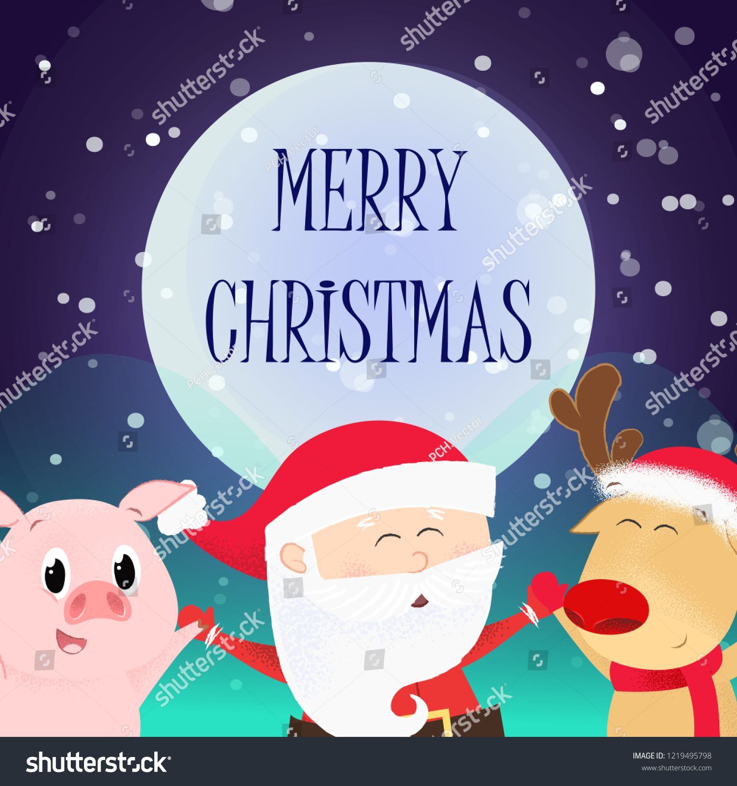 Download Merry Christmas Flyer Design Dancing Cute Stock Vector Royalty Free 1219495798 PSD Mockup Templates