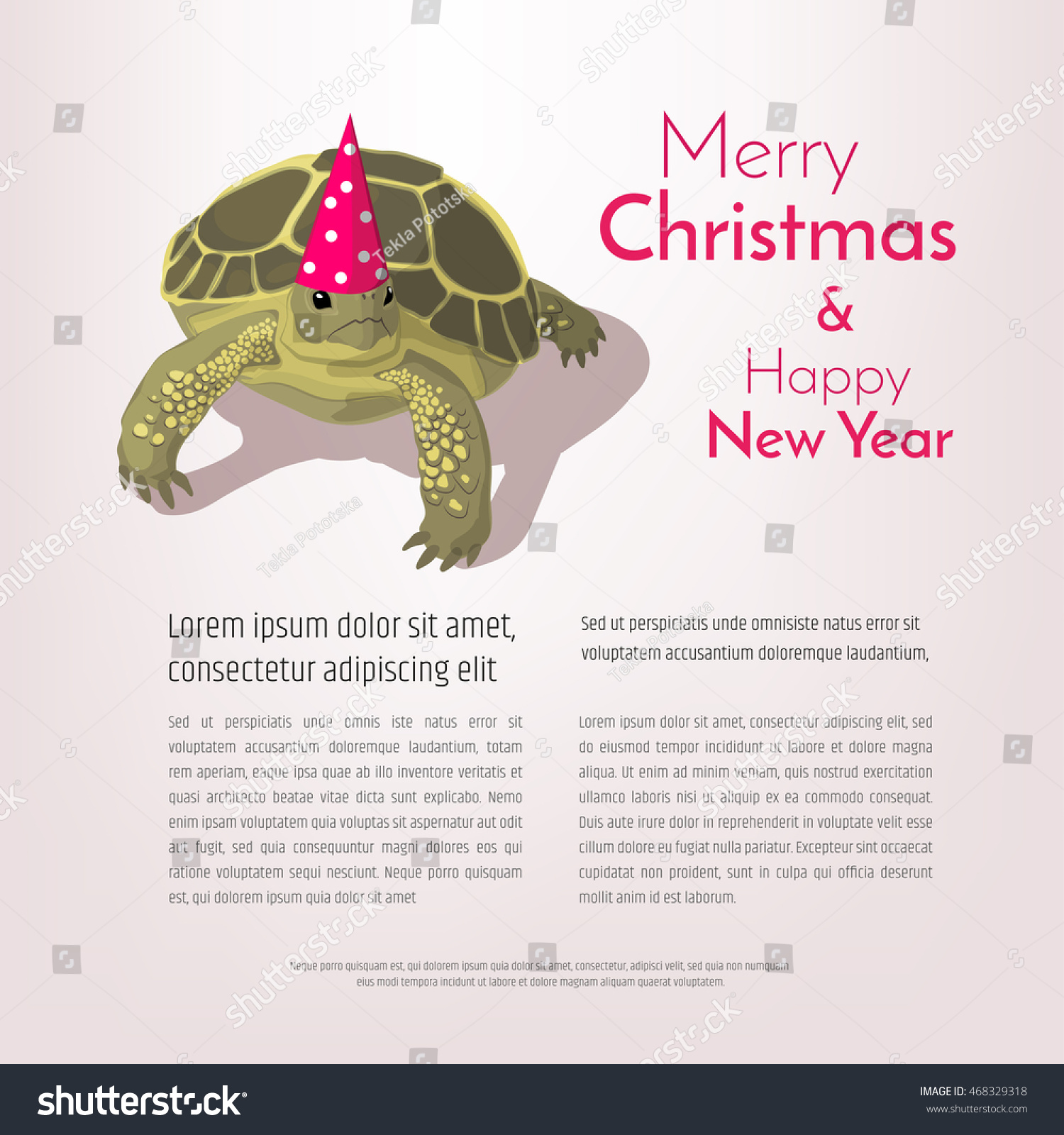 Merry Christmas funny greeting card brochure or banner template copy space for your text