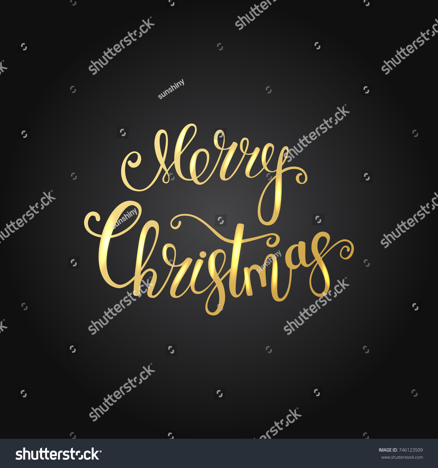 Merry Christmas Gold Text Card Your Stock Vector (Royalty Free ...