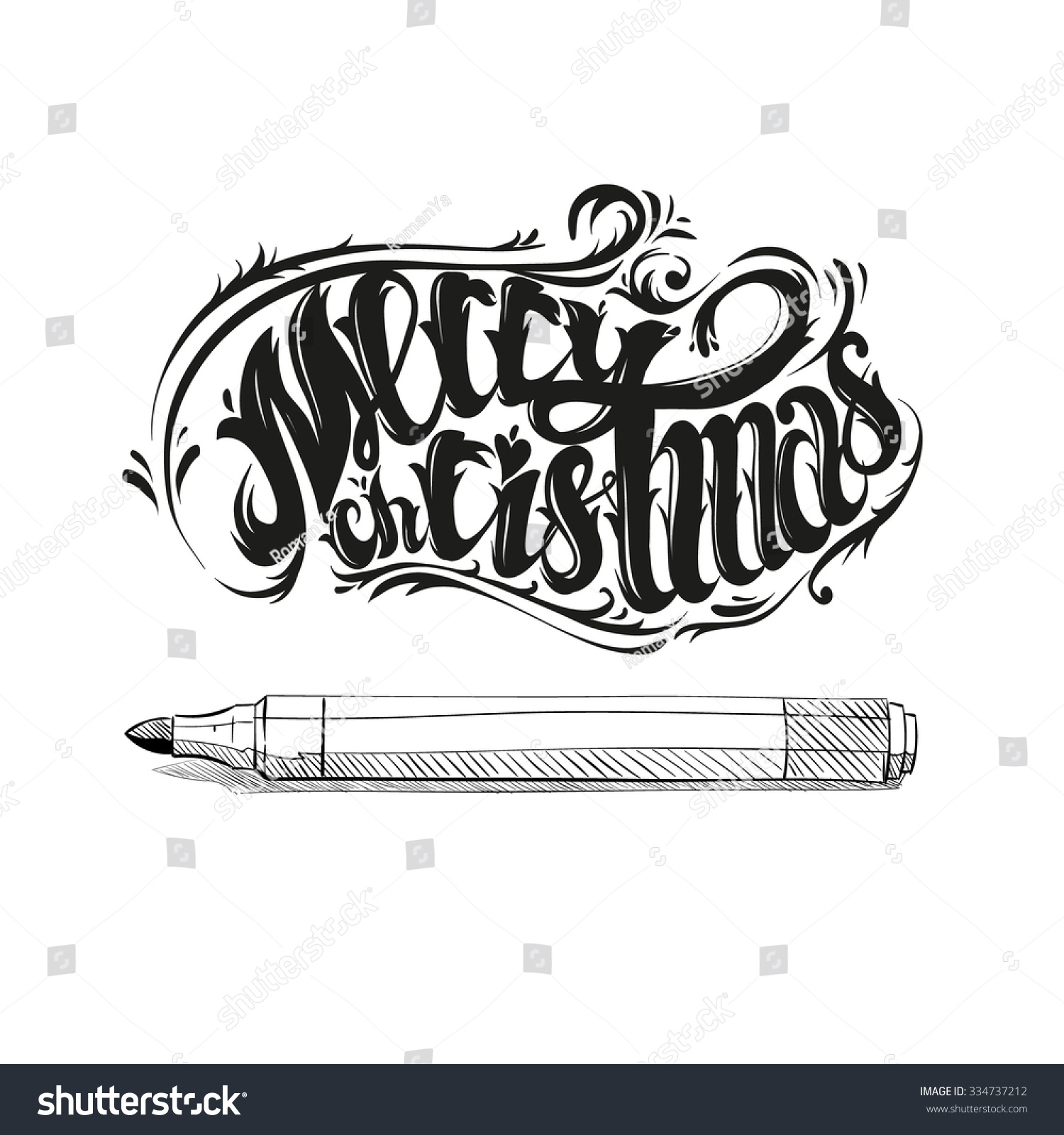 Merry Christmas Graffiti Letters Design Hand Stock Vector (Royalty Free) 334737212 - Shutterstock