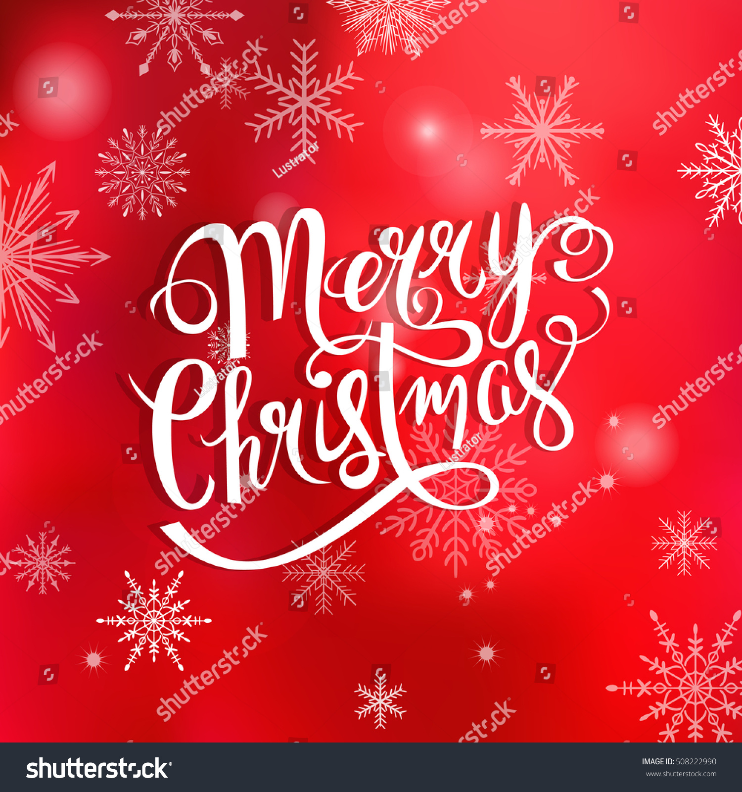 Merry Christmas Greeting Card Design Hand Stock Vector 508222990 ...