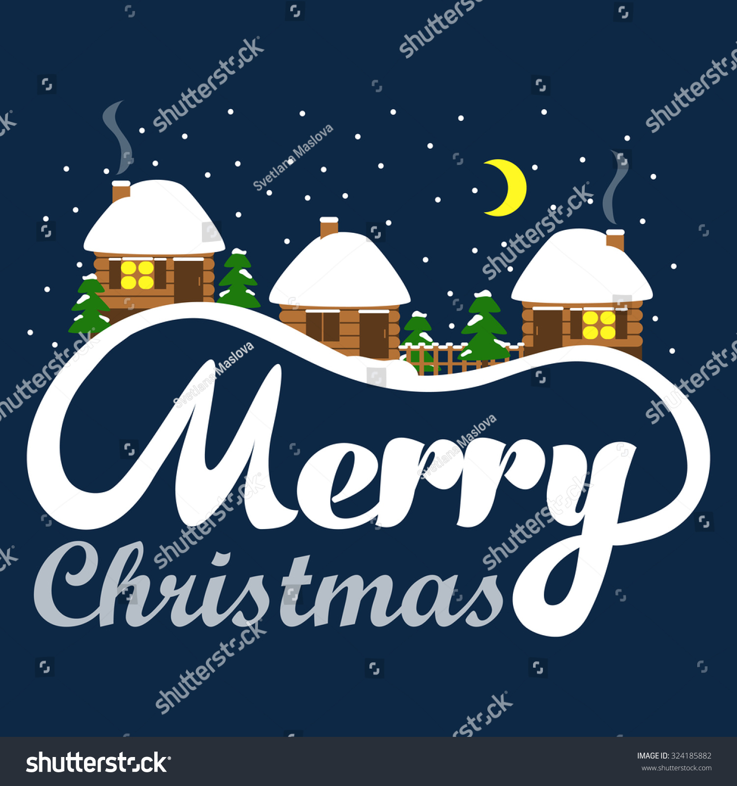 Merry Christmas Greeting Card Merry Christmas Stock Vector 324185882 ...